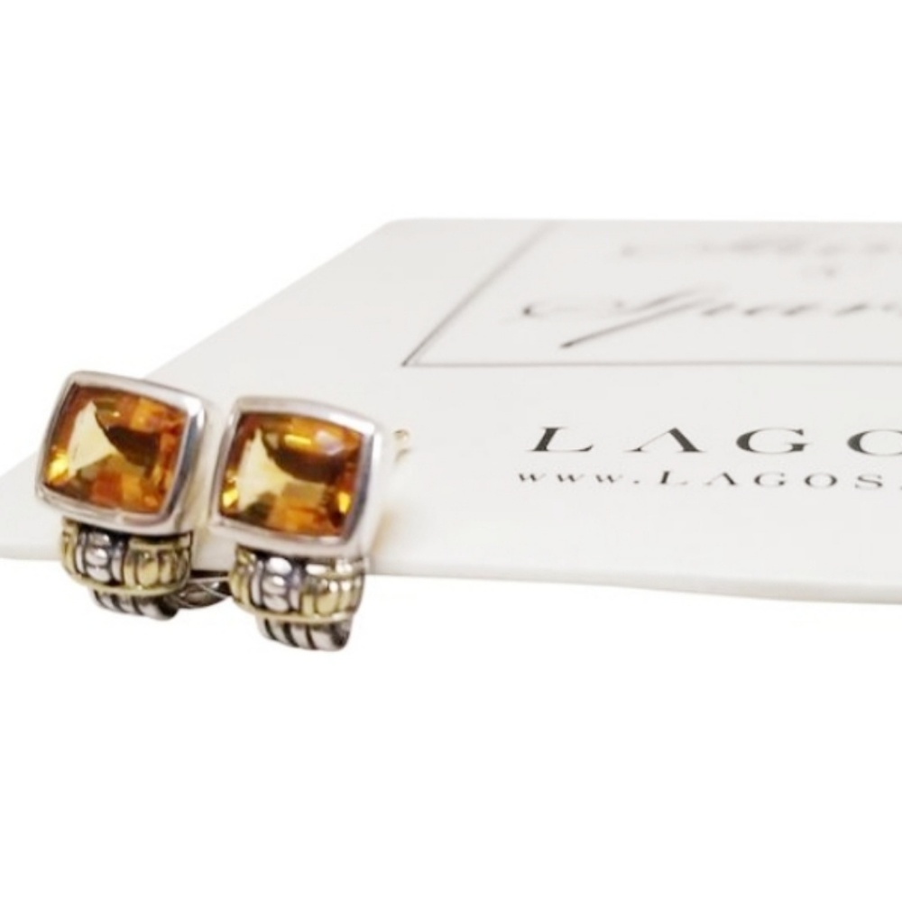 LAGOS CITRINE STONE SILVER EARRINGS